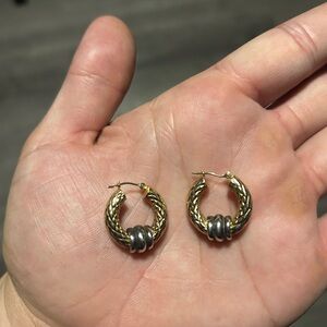 PBD 14K Solid Gold 925 Sterling Peter Brams Thick Hoop Earrings